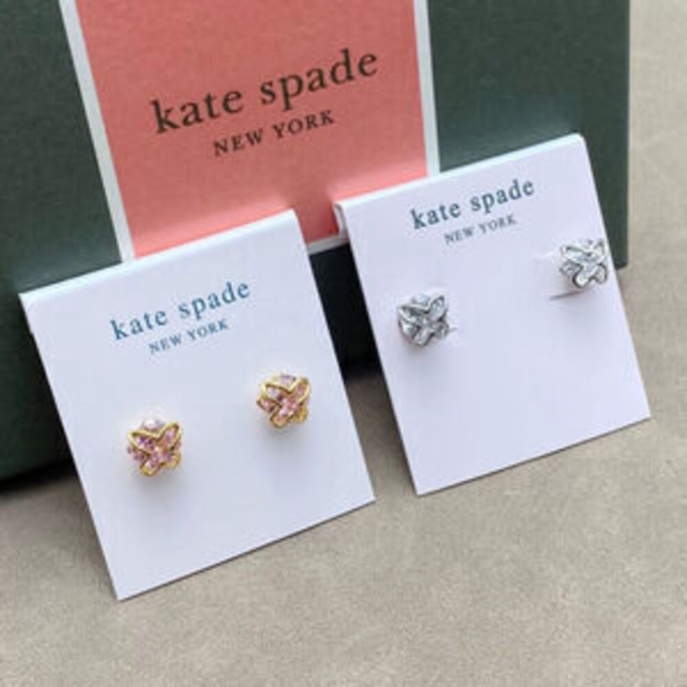 kate spade Copper Multicolor Flower Round Stud Earrings Austrian Zircon